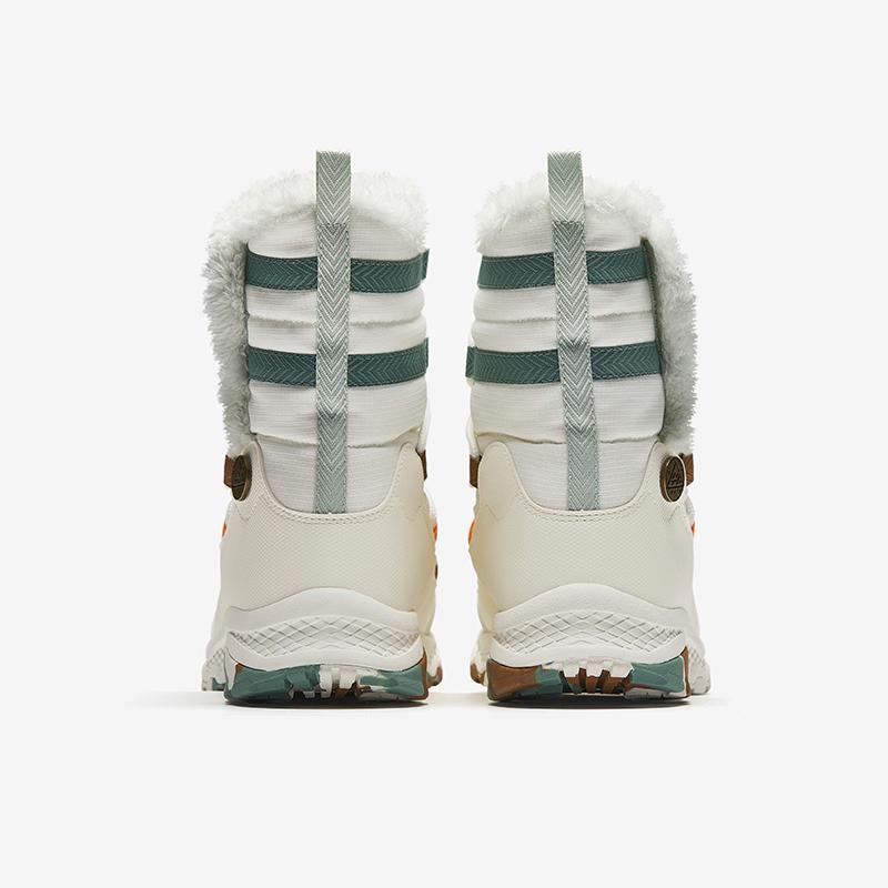 Anta Kids Trendy Fashion Thickened Warm High-Top Boots Kids Boots Ivory-White White Gray A22446923-1