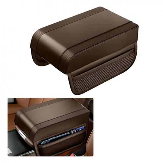 1x Brown Car Center Console Armrest Box Cover Pad Mat Protector Universal