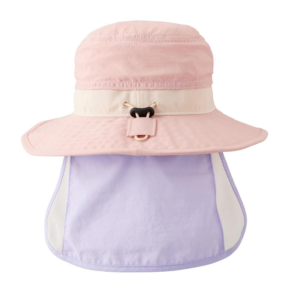 MIKI HOUSE UV with Sunshade for Boys and Size M Hat, Protection, Cover, Logo, Girls, Baby, Kids, Children's Clothing, (50-52cm), Pink, 12-9104-148