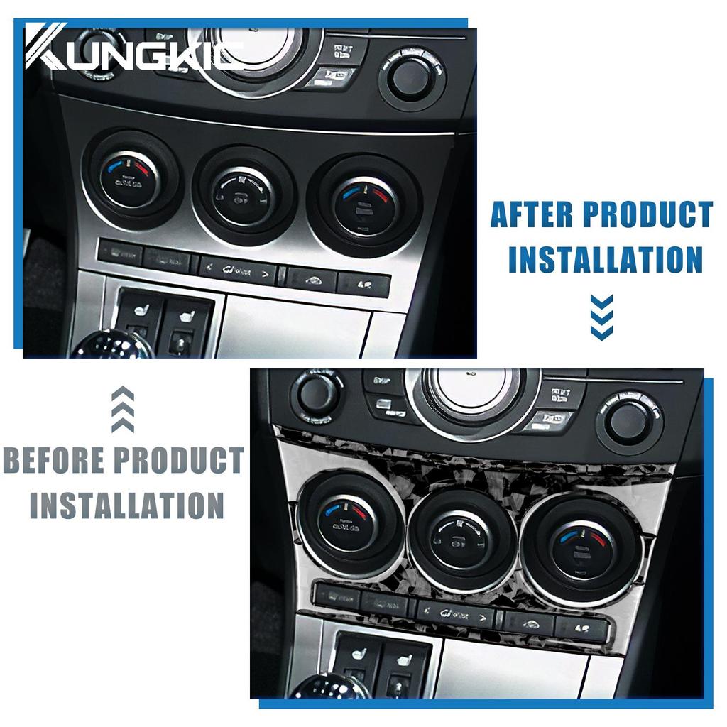 For Mazda 3 2010 2011 2012 2013 Radio Control Accent Sticker Interior Trim Car Accessories Car Styling Real Carbon Fiber