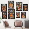 Kitchen Decor Pizza Sandwich Hamburger Food Poster Canvas Painting Prints Nordic Wall Art Pictures Restaurant Home Decoration