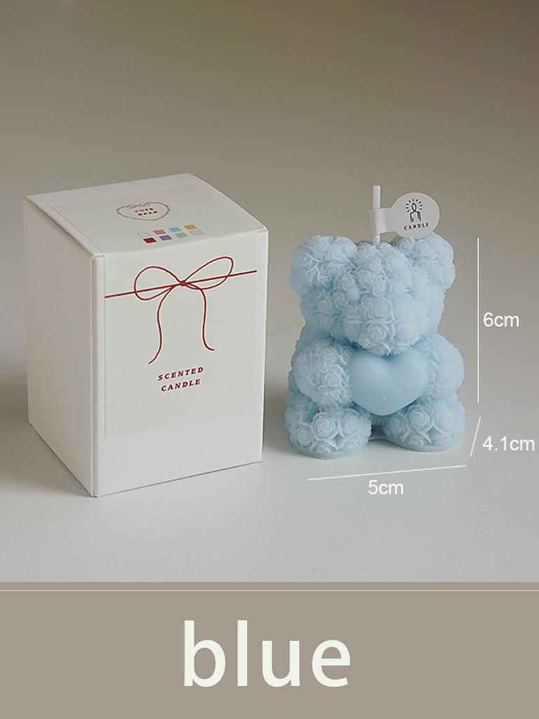 1 Scented Candle for Valentine's Day, Roses, Bears, Suitable for Home Decoration, Gift Matching, Gift Giving