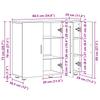 Wooden Cabinet Grey Sonoma 88.5 x 30.5 x 73 cm Particleboard