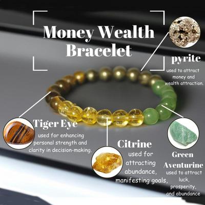 2023 Cross-border European & American Men's Citrine Ore Bracelet with Green Aventurine & Tiger Eye Stones, Women's Accessory