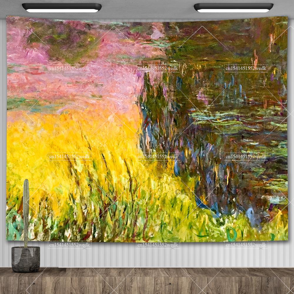 Claude Monet Lilia Wodna Obraz Olejny Gobelin Wiszący na Ścianie Estetyczny Wystrój Pokoju Dzieło Sztuki Gobelin Krajobrazowy Dekoracja Sypialni