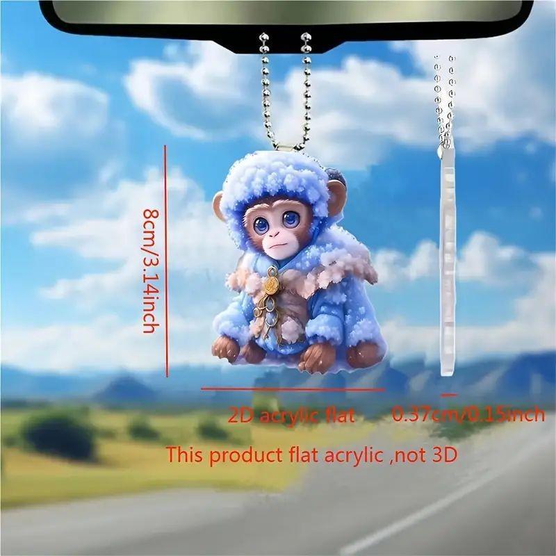 

Acrylic Creative Blue Monkey Hanging Decor Vibrant Car Pendant For Styling Unique
