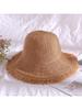 Women Summer Wide Brim Straw Sun Hat With Fringe, Breathable Beach Bucket Hat For Holiday Travel