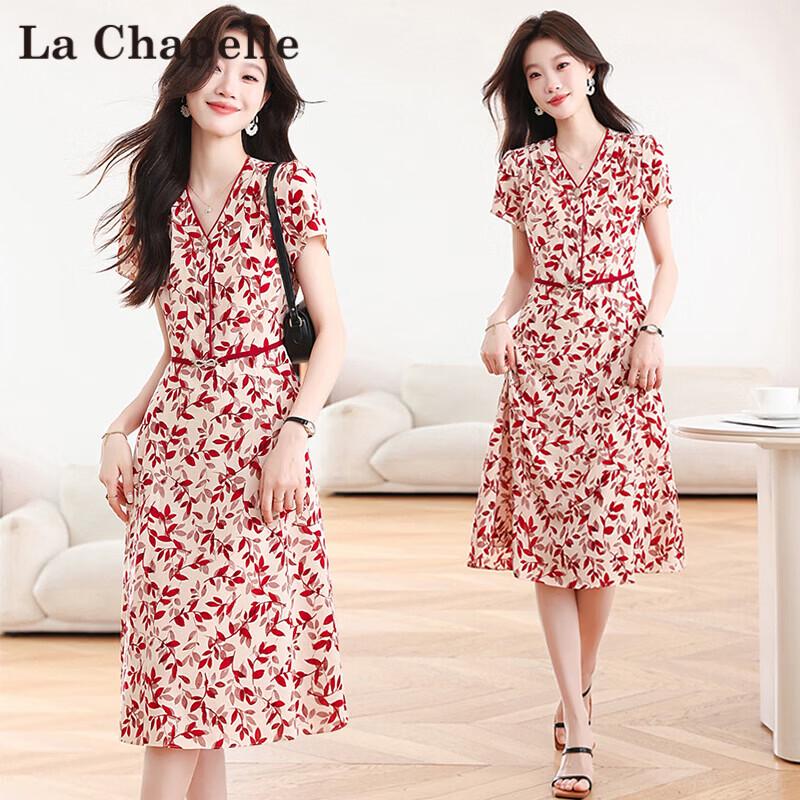 La Chapelle Women s Elegant Short-Sleeve Midi Dress 2XL