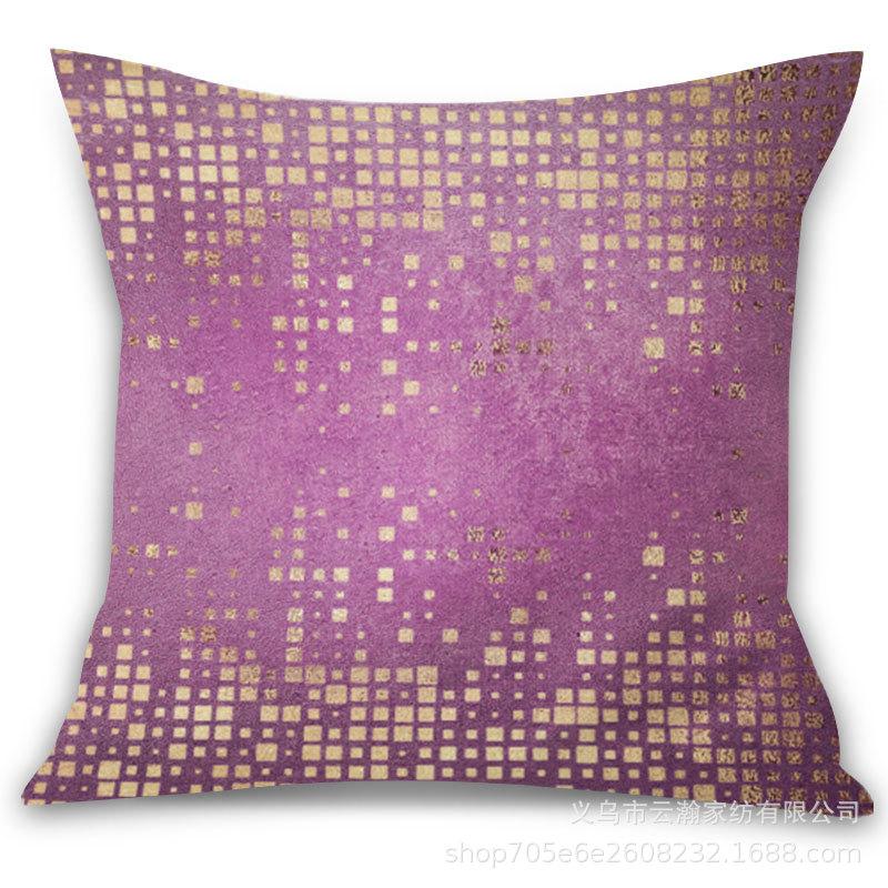 

Imitation Hot Stamping Printing Purple Dreamy Decorative Pillowcase Office Waist Backrest Cover Pillow 45Cm without core