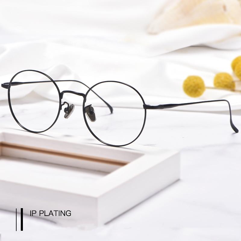 Pure Titanium Round Retro Glasses Frame Full Frame Myopia Glasses Men And Women Fashion Prescription Spectacles Frames 3216