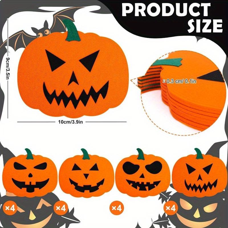 6pcs/set Felt Pumpkin Coaster Halloween Beverage Coaster Orange Black Anti Slip Heat-resistant Coaster Halloween Party Decoration LS