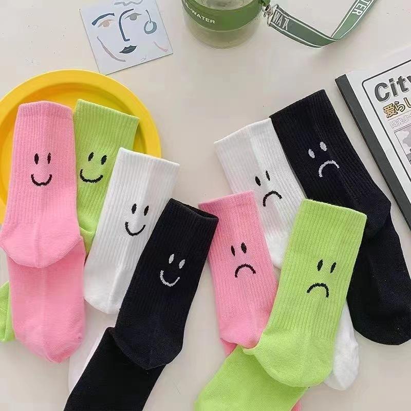 5pairs Dopamine-Ins Fashionable Cute College Style Mid-Calf Socks