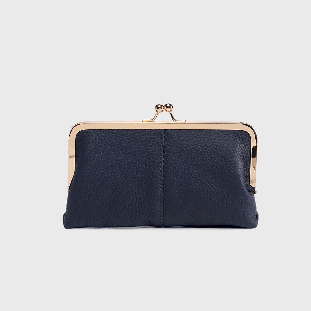Retro Women's Long Clutch Bag with Folding Clasp and Ample Storage