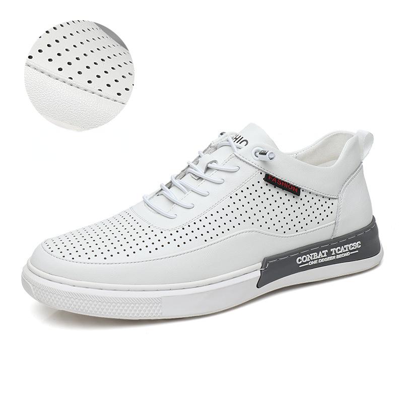 Fashion Luxury Cowhide Hollow Men's Board Shoes Designer Casual Light  Platform Sneakers Male Fashion Soft Sole Autumn Men Shoes