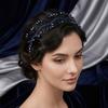 Woven Wire Hair Hoop Elegant Headpiece Super Temperament Crystal Leaf Branch Headband  Formal Prom