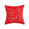 Christmas Throw Cover, Plush 45*45 cm, Gold Foil Snowflake Design, Holiday Decorative Square Cushion Cover for Sofa and Couch, Insert Not Included