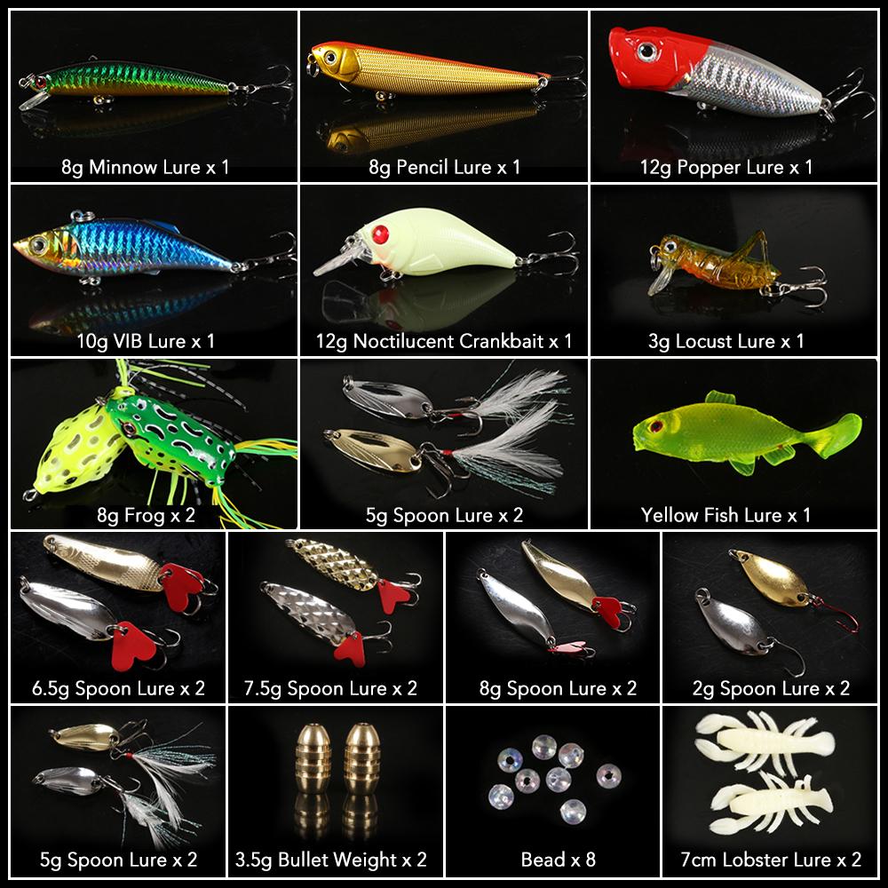 234pcs Fishing Tackle Set Fishing Minnow Popper Lures Baits Crankbait Jig Hooks Sinker Weight Barrel Swivels with Free