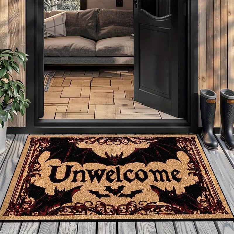 Halloween Doormat Ghost Bat Pumpkin Welcome Mat Doorway Halloween Festival Carpet Non-Slip Indoor/Outdoor Entrance Decoration