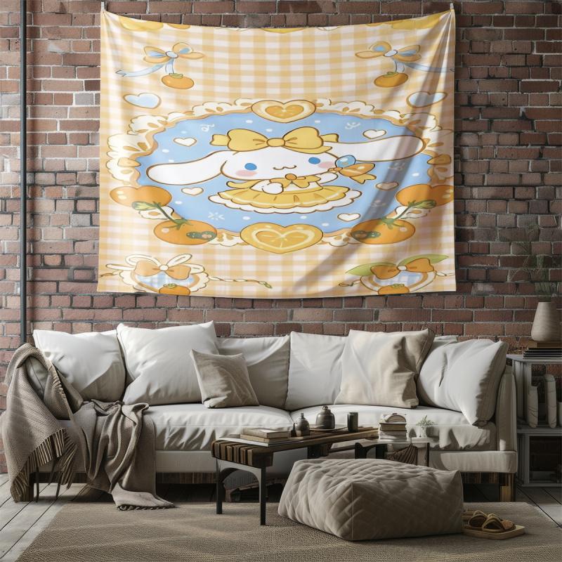 Sanrio Characters Cartoon Tapestry Cute Wall Hanging Tapestry for Bedroom Living Room Home Decor