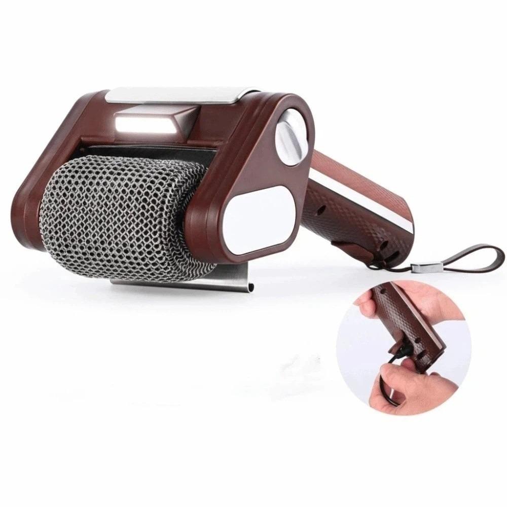 Stainless Steel Roller Grill Cleaner Brush with LED Light Barbecue Cleaner Tools  Camping Grill