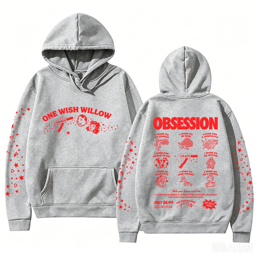 Cinegogue X Obsession One Wish Willow Hoodie Obsession Movie Merch Pullovers Casual Long Sleeve Sweatshirts Women Men Y2K Hoody