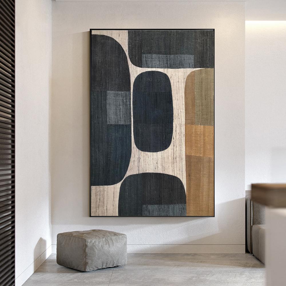 Abstract Retro Black Geometry Posters and Prints Canvas Painting Cuadros Wall Art Pictures for Living Room Home Decor