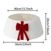 Christmas Tree Bottom Cover Holiday Plush Decor with Bow Knot Foldable Christmas Tree Base Collar for Indoor Outdoor Tabletop