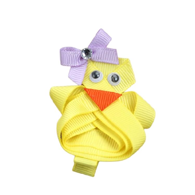 Lovely Hair Barrette Easter Festival Bunnies/Chick Hair Clip with Bowknot For Little Girl and Adult Holiday Theme Headwear