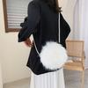 White Shoulder Bag Fashion Handbag Soft and Comfortable Handbag Round Mini Pearl Chain Bag