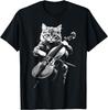 Cat Playing Cello Vintage Jazz Musician Cellist T-Shirt