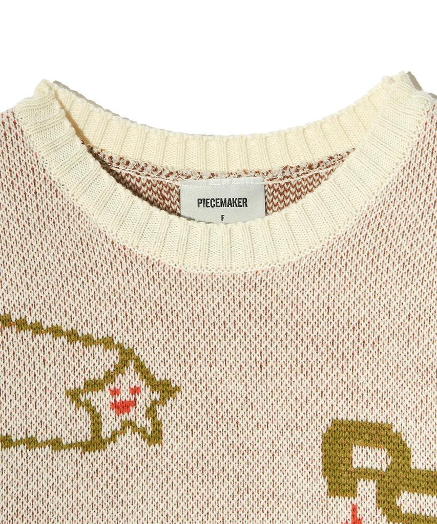 PEACE MAKER Donkey Jacquard Knit Pullover (Ivory)