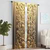 2Pcs European Floral Window Curtains Vintage Drapes For Bedroom Office Kitchen Living Room Study Home Decor Rod Pocket Window