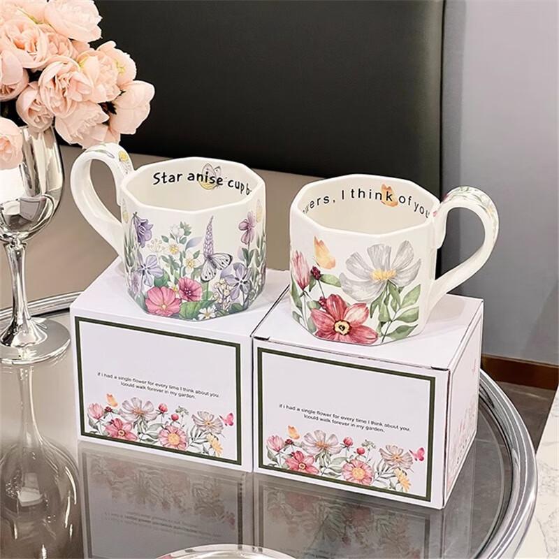 French Retro Watercolor Violet Ceramic Mug