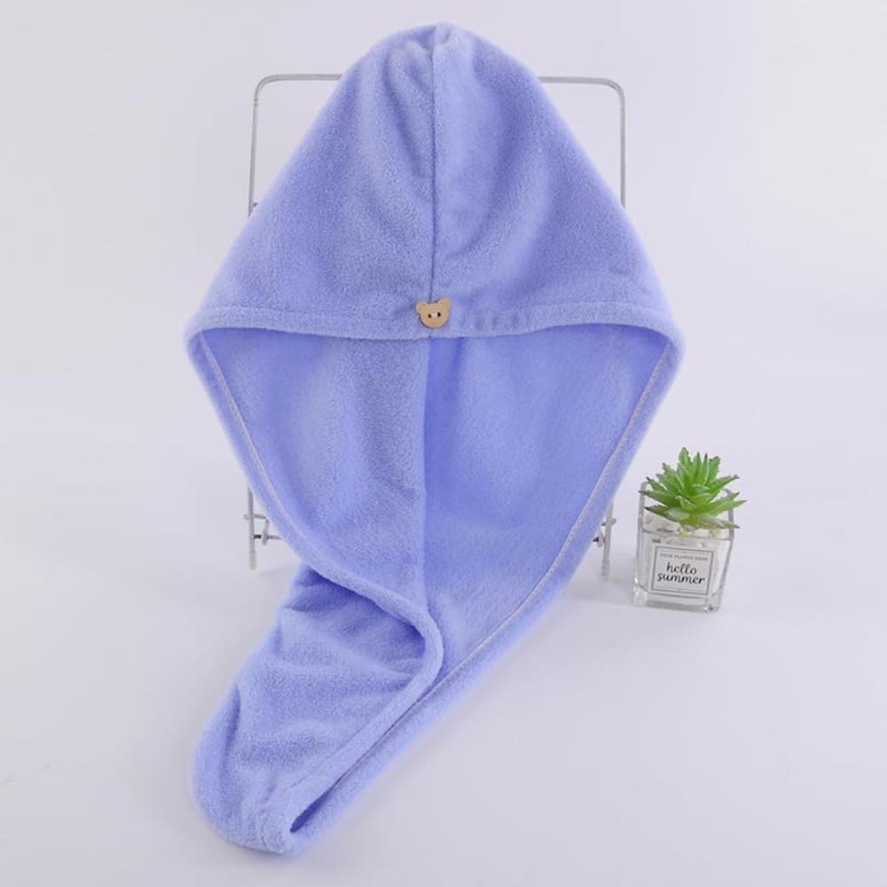 Microfiber Hair Towel Wrap - Twist Turban with Button Loop, Soft Head Cover for Women/Men, After Shower Gym Travel, Reduce Drips, 1 Pack (4 Colors)