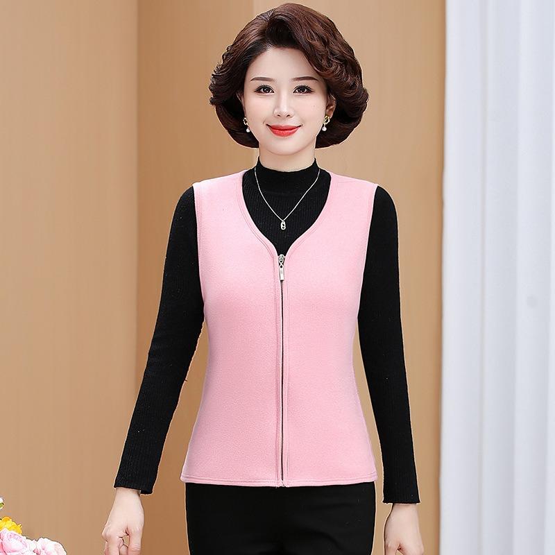 Осенне-зимний жилет, кардиган из овечьей шерсти, терможилет, женский жилет, бархатный жилет L (recommended 80-50kg)