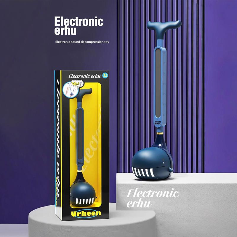 

Детская электронная музыкальная игрушка-лягушка-гитара, милая мультяшная, меняющая голос, рожок, инструмент в стиле эрху, забавный звукогенератор