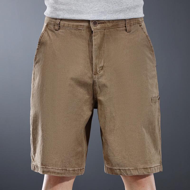 Men s American Retro Washed Workwear Shorts 36 хаки
