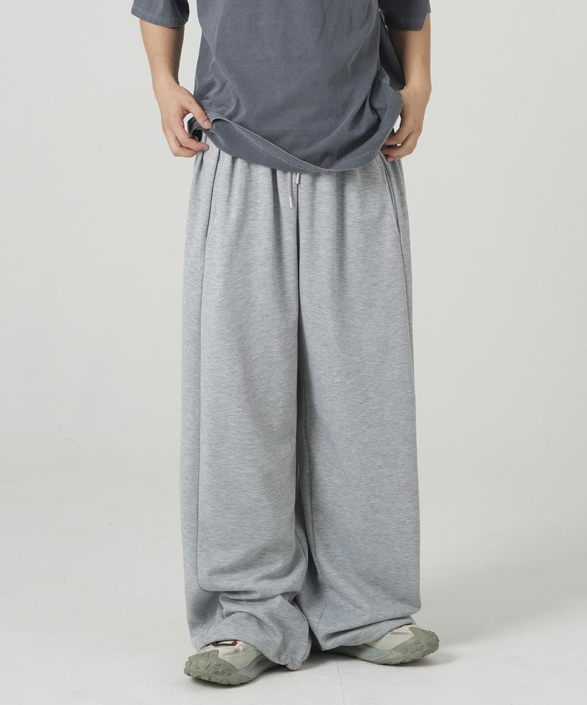 ROCKED GARAGE Unisex All-Season/Fleece-Lined Training Pintuck Balloon Two-Way Wide Pants_Gray