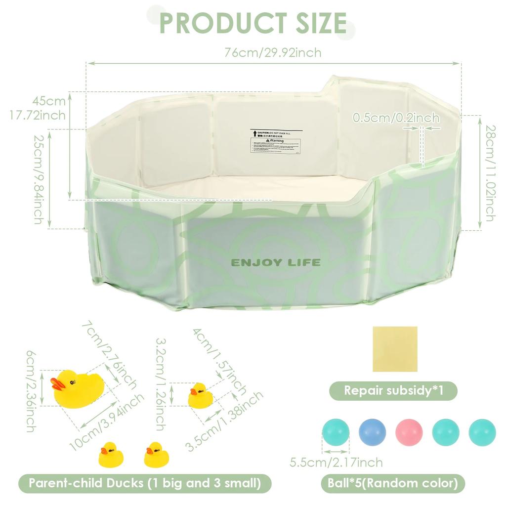 PVC Foldable Baby Bath Portable Bathtub Large Toddler Bathtub with Drain Valve Space Saving and Robust Paddling Pool for Home