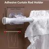 2pcs Curtain Rod Hook Punching-free Curtain Rod Rack Household Wall-mounted Bracket Clip Door Curtain Telescopic Curtain Hooks