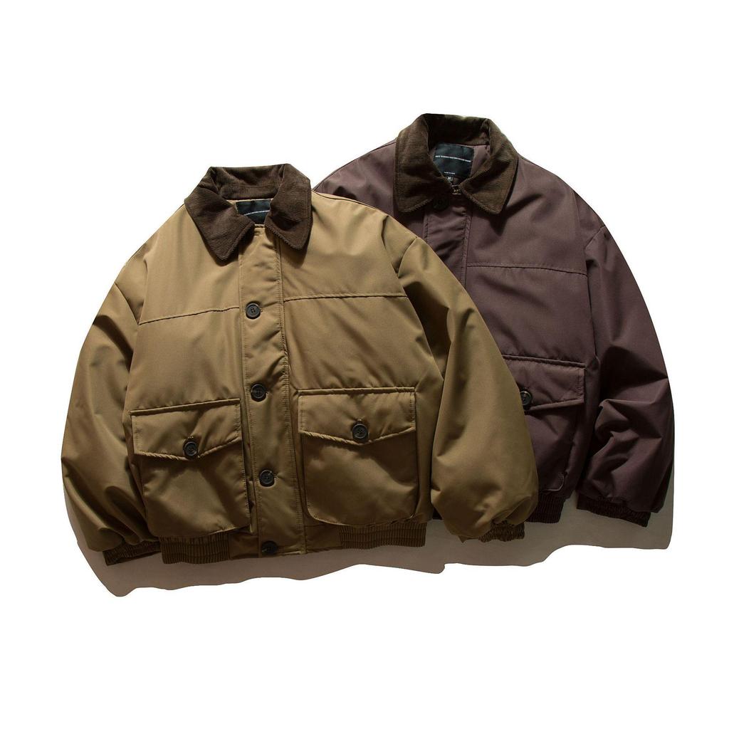 QIYOU 025: Men's Retro Patchwork Lapel Cotton Jacket - Warm Winter Casual Outerwear