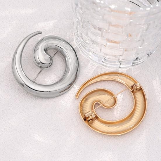 Durable Metal Brooch Minimalist Geometric Spiral Pin, Art Badge for Men Decorative Alloy Pin Women, Coats Suits Sweaters Scarves Clothing Decoration