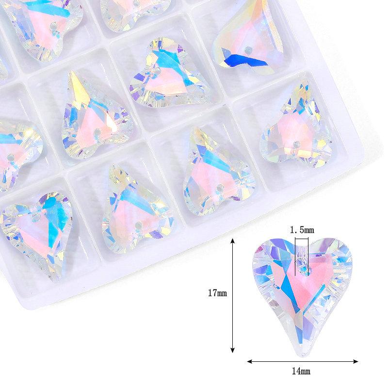 Perles Cristaux AB Pendentifs Charms Multi-formes Verre Perles Bijoux Pierres Précieuses pour Fournitures de Fabrication de Bijoux Boucles d'oreilles DIY