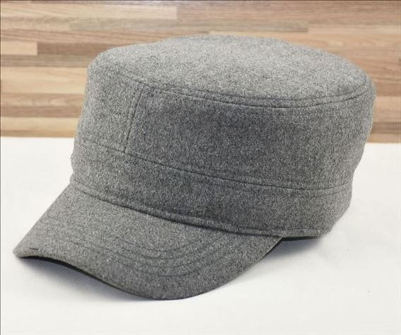 Fall and winterwoolen military hat large head circumference men's hat wind flat top hat casualfashionheattech middle-aged and elderly men