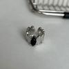 Exaggerated Black Zircon Tassel Cuff Finger Rings For Women Punk Fashion New Jewelry Gift Party Music Festival