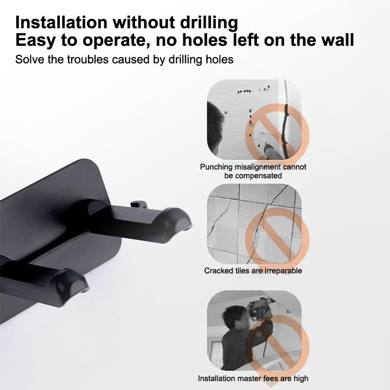 Wall Mounted Hair Dryer Rack Space Aluminum Holder for Bathroom Strong Durable Home Organizer