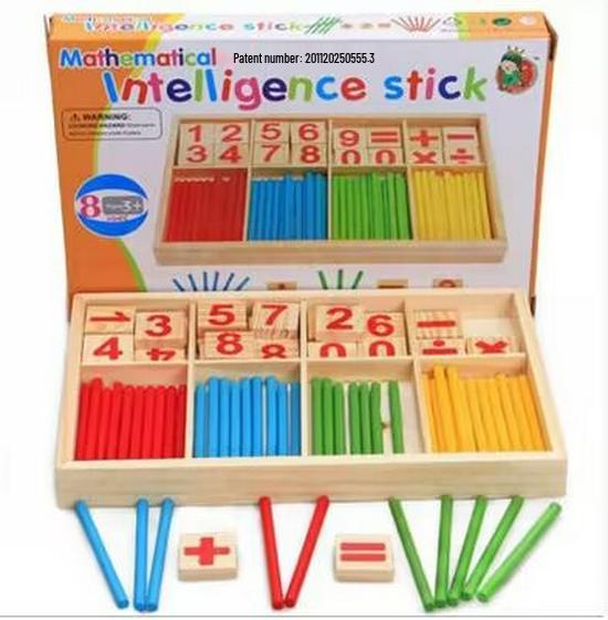 Wooden Arithmetic Counting Sticks for Early Math Education