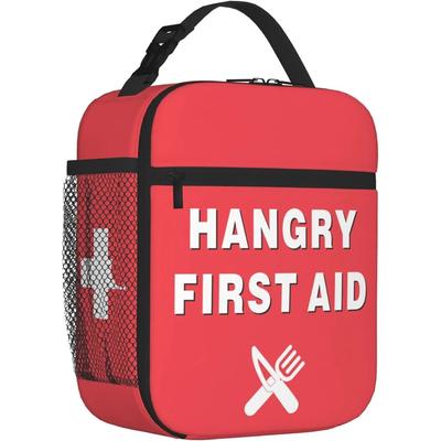 Lustige Hangry Erste Hilfe Isolierte Lunchbox-Notfall-Snack-Set Tragbare Lunchtasche Wiederverwendbare Lunch-Tragetasche für Frauen Männer