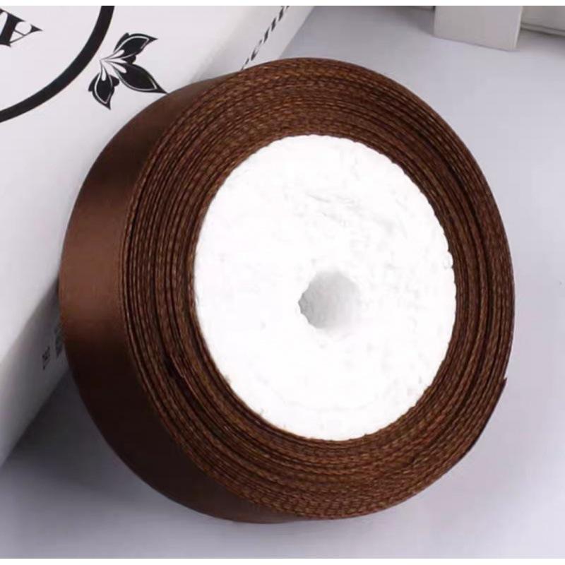 2.5cm Satin Floral Silk Ribbon Headband, Gift & Cake DIY, 25mm Polyester Craft Webbing