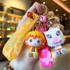 Anime Q Version Demon Slayer PVC Keychain Cute Nezuko Agatsuma Zenitsu Character Bag Pendant Car Anime Accessories Keychain